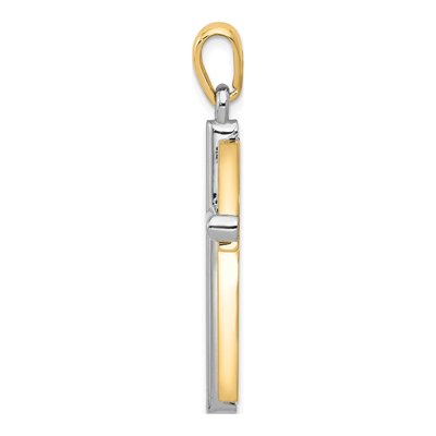 10K Two-Tone Gold Cross Pendant – view 3
