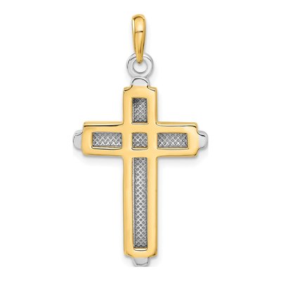 10K Two-Tone Gold Cross Pendant – view 5