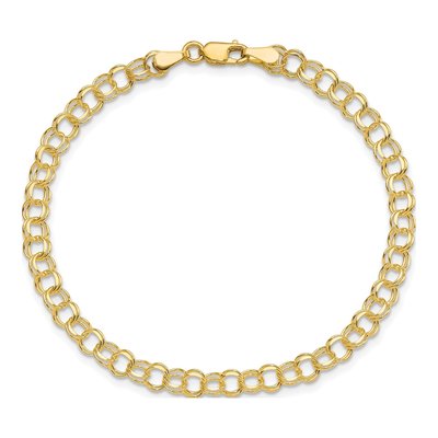 10K Yellow Gold Double Link Charm Bracelet – view 4