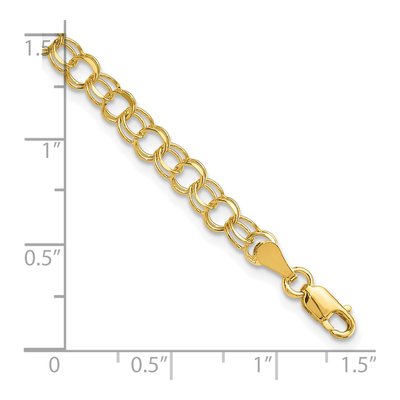 10K Yellow Gold Double Link Charm Bracelet – view 5