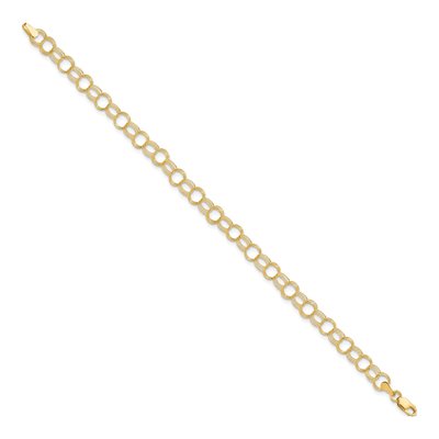 10K Yellow Gold Triple Link Charm Bracelet – view 2