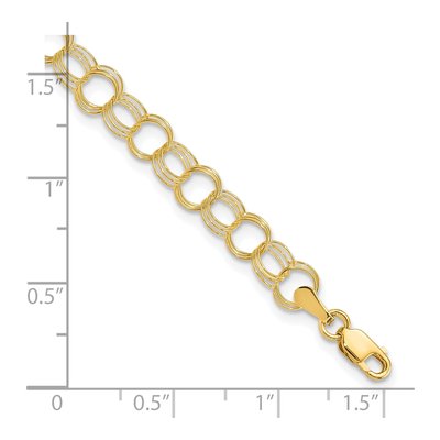 10K Yellow Gold Triple Link Charm Bracelet – view 5
