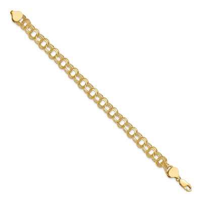 10K Yellow Gold Triple Link Charm Bracelet – view 2