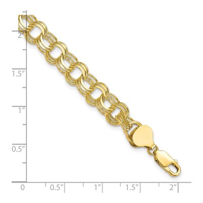 10K Yellow Gold Triple Link Charm Bracelet – view 4