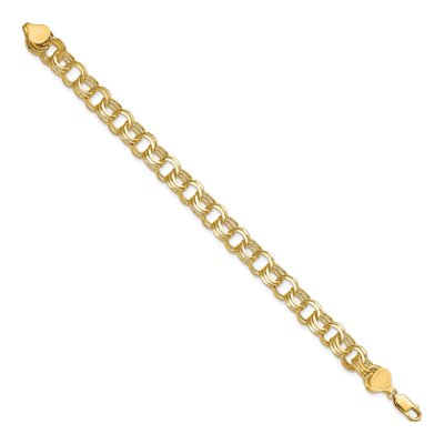 10K Yellow Gold Triple Link Charm Bracelet – view 2