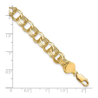 10K Yellow Gold Triple Link Charm Bracelet – view 3