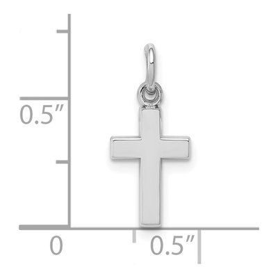 10K White Gold Small Latin Cross Pendant – view 3