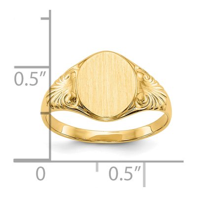 10K Yellow Gold Oval Signet Ring – view 4