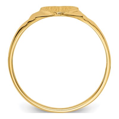 10K Yellow Gold Heart Signet for Baby Ring – view 2