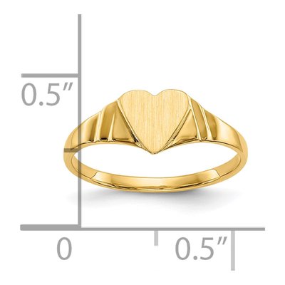 10K Yellow Gold Heart Signet for Baby Ring – view 4