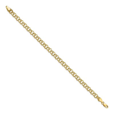 10K Yellow Gold Diamond-Cut Double Link Charm Bracelet – view 2