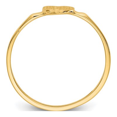 10K Yellow Gold Diamond-Cut Heart Baby Signet Ring – view 2