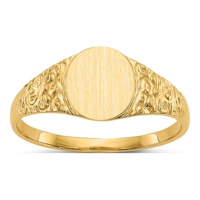 10K Yellow Gold Closed Back Signet Ring