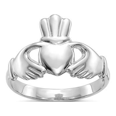 10K White Gold Claddagh Ring
