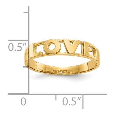 10K Yellow Gold 2mm LOVE Band – view 4