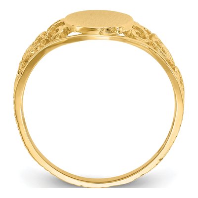 10K Yellow Gold Oval Signet Ring – view 2