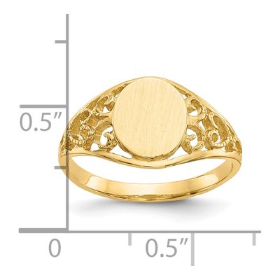 10K Yellow Gold Oval Signet Ring – view 4