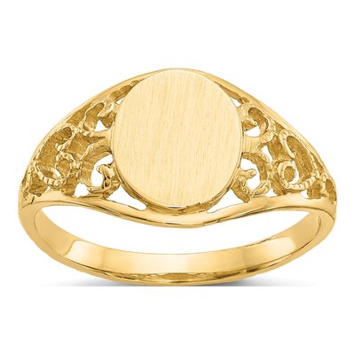 10K Yellow Gold Oval Signet Ring