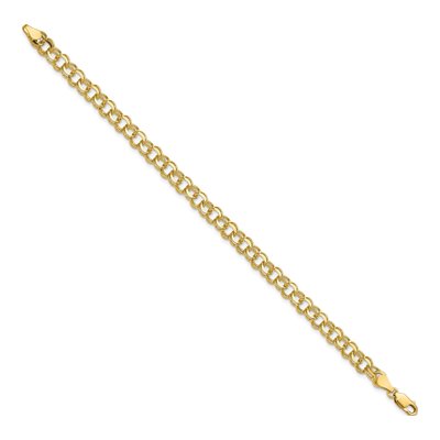 10K Yellow Gold Double Link Charm Bracelet – view 2