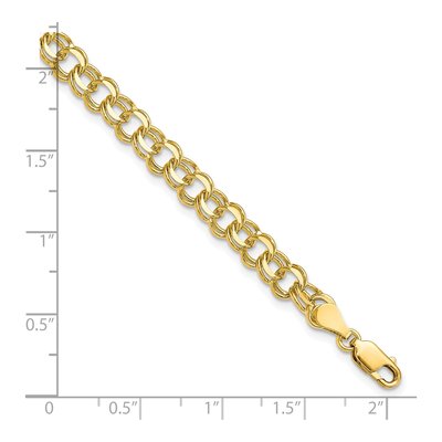 10K Yellow Gold Double Link Charm Bracelet – view 4