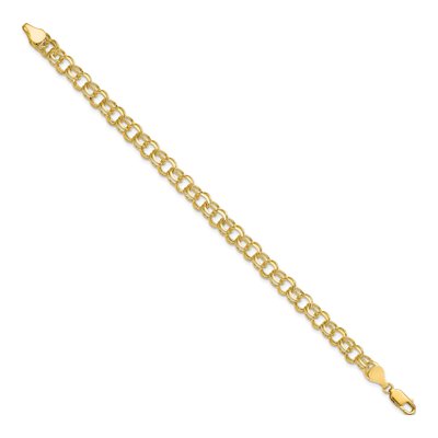 10K Yellow Gold Double Link Charm Bracelet – view 2