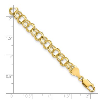 10K Yellow Gold Double Link Charm Bracelet – view 4