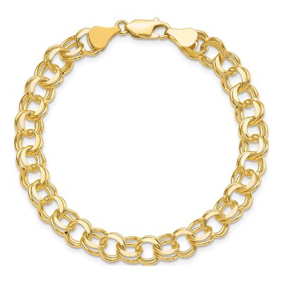 10K Yellow Gold Diamond-Cut Charm Bracelet – view 3