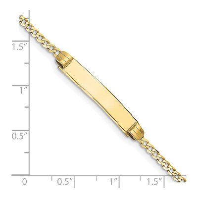 10K Yellow Gold 2.63mm Curb ID Bracelet – view 3