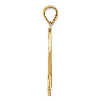 10K Yellow Gold Diamond-Cut Offset Heart Pendant – view 2