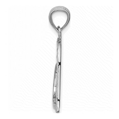 10K White Gold Reversible Heart Pendant – view 3
