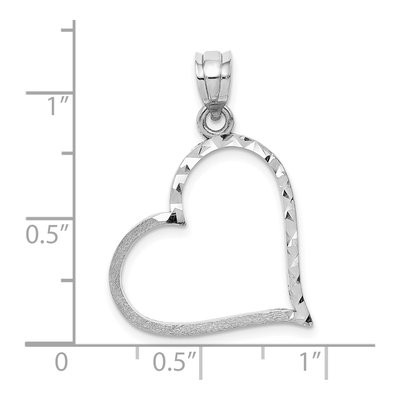 10K White Gold Reversible Heart Pendant – view 5