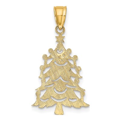 10K Yellow Gold Christmas Tree Pendant – view 5