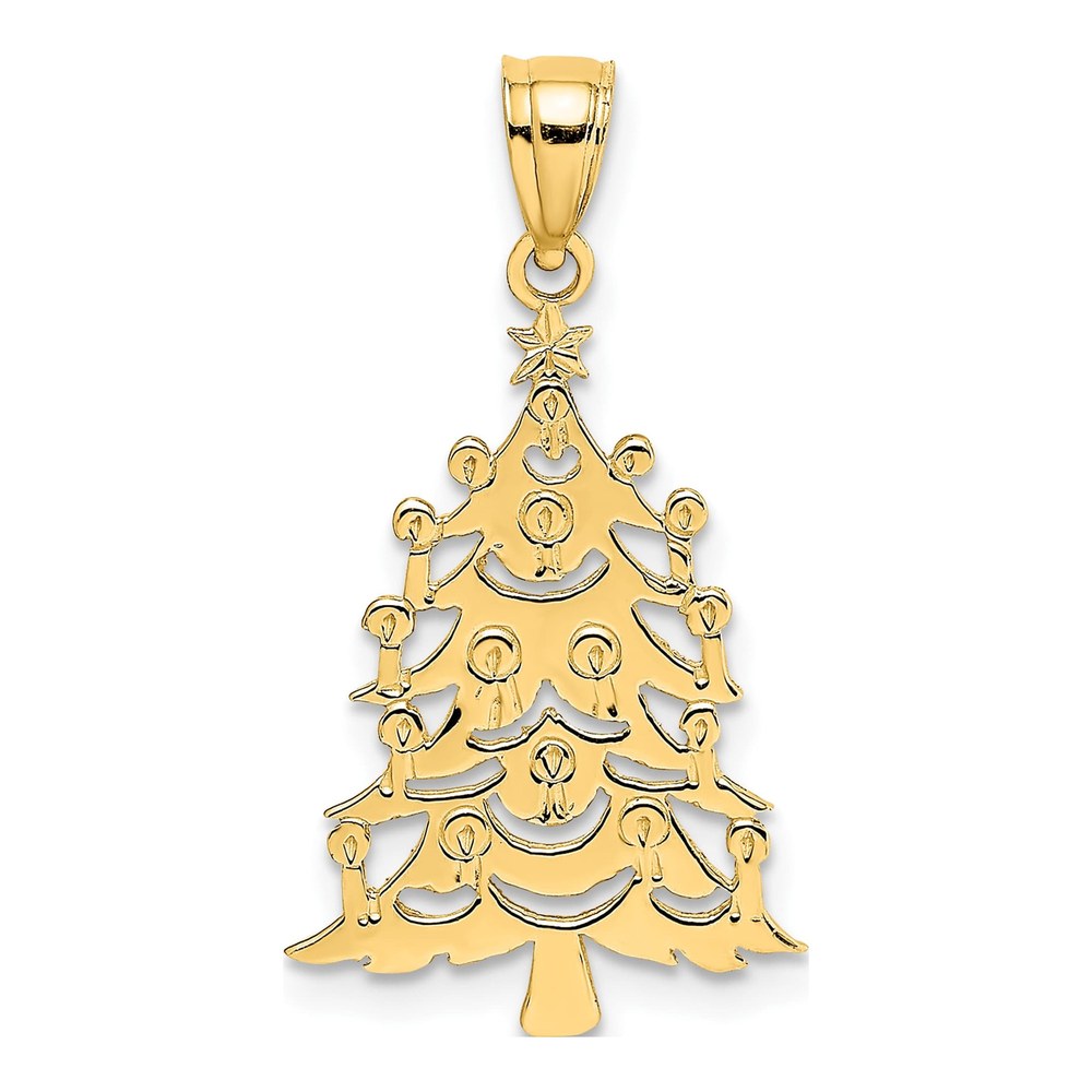 10K Yellow Gold Christmas Tree Pendant
