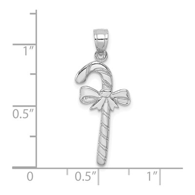 10K White Gold Candy Cane Pendant – view 3