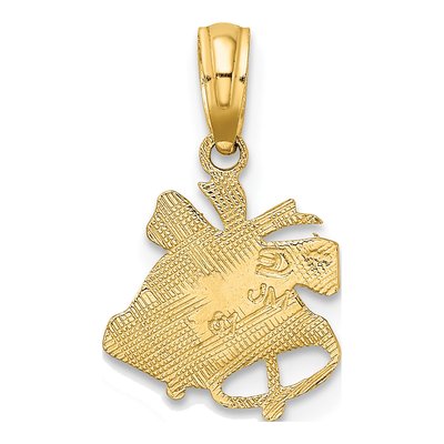 10K Yellow Gold Christmas Bells Pendant – view 5