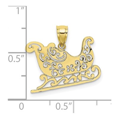 10K Yellow Gold Sleigh Pendant – view 4