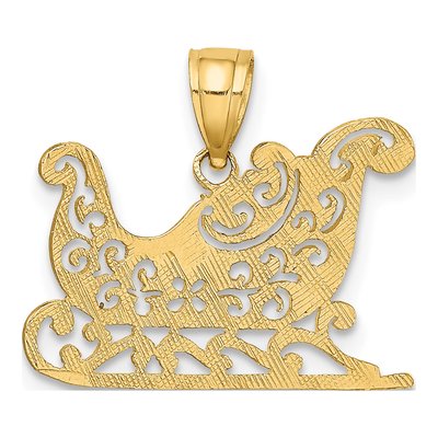 10K Yellow Gold Sleigh Pendant – view 5