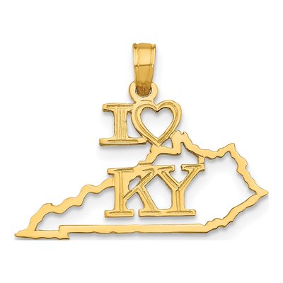 10K Yellow Gold I Heart Kentucky Pendant