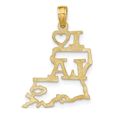 10K Yellow Gold I Heart Louisiana Pendant – view 4