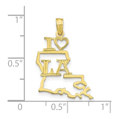 10K Yellow Gold I Heart Louisiana Pendant – view 5