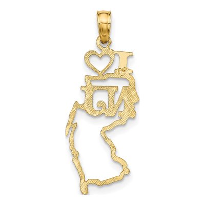 10K Yellow Gold I Heart NJ Pendant – view 4
