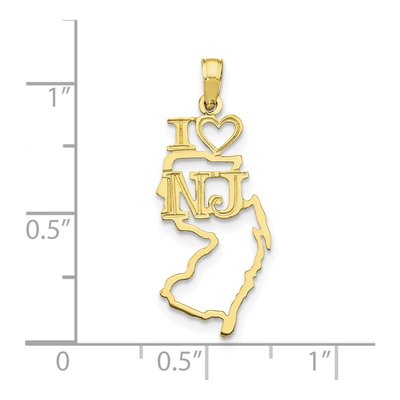 10K Yellow Gold I Heart NJ Pendant – view 5
