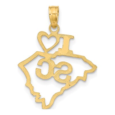 10K Yellow Gold I Heart South Carolina Pendant – view 4