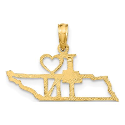 10K Yellow Gold I Heart Tennessee Pendant – view 4