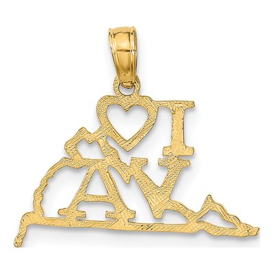 10K Yellow Gold I Heart Virginia Pendant – view 4