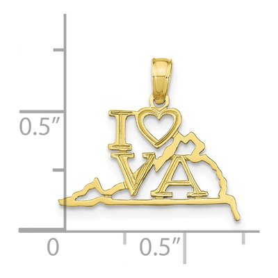 10K Yellow Gold I Heart Virginia Pendant – view 5