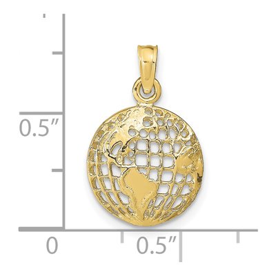 10K Yellow Gold Globe Pendant – view 4