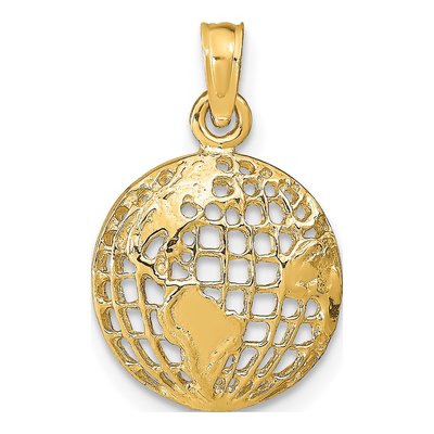 10K Yellow Gold Globe Pendant