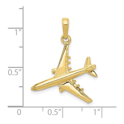 10K Yellow Gold 3-D Jet Pendant – view 4