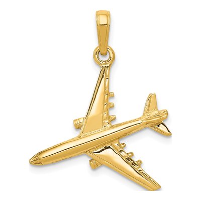10K Yellow Gold 3-D Jet Pendant